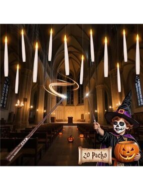 Halloween Floating Candles LED Magic Wand Battery Operated Party Indoor Decor